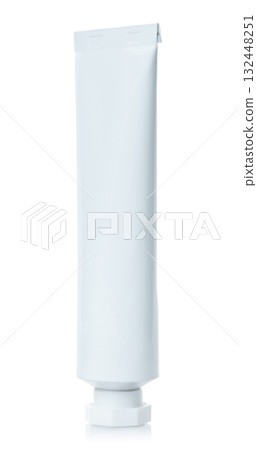 Blank white cosmetic cream tube, isolated on a transparent background Blank white cosmetic cream tube, isolated on a transparent background 132448251
