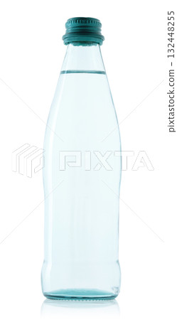 Glass bottle of fresh water, isolated on a transparent background 132448255