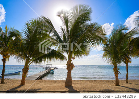 Mahahual Caribbean beach in Costa Maya 132448299