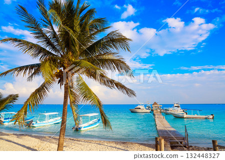 Puerto Morelos beach in Riviera Maya 132448327