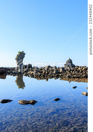 Futago Rocks at low tide, Minamishimabara City, Nagasaki Prefecture 132448402
