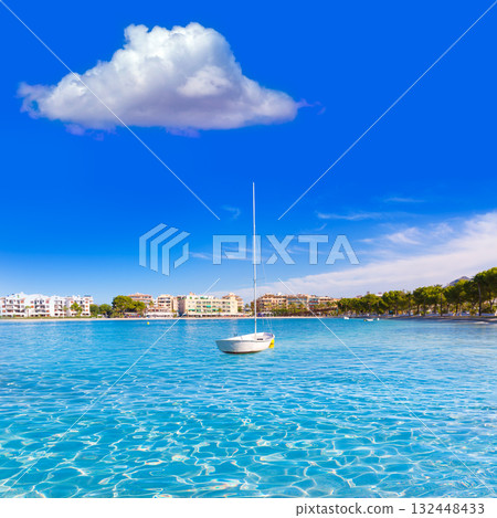 Platja de Alcudia beach in Mallorca Majorca 132448433