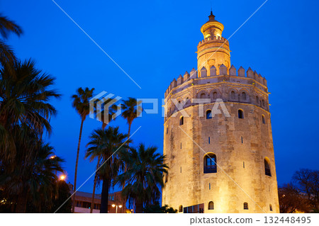 Seville torre del Oro sunset Sevilla Andalusia Seville torre del Oro sunset Sevilla Andalusia 132448495