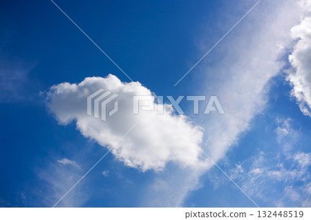 Blue summer sky white cumulus clouds 132448519