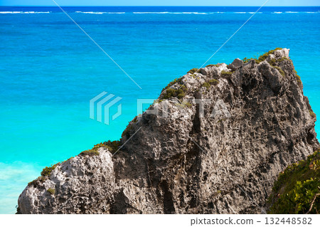 Mexican  Tulum beach with Caribbean sea of Riviera Maya 132448582