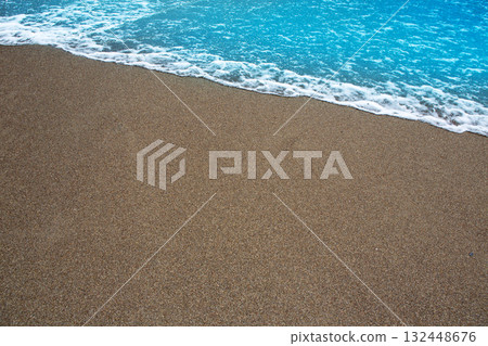 beach tropical with brown sand and clear water beach tropical with brown sand and clear water 132448676