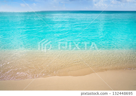 Caribbean turquoise beach clean waters Caribbean turquoise beach clean waters 132448695