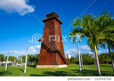 Cancun old airport control tower Mexico 132448708