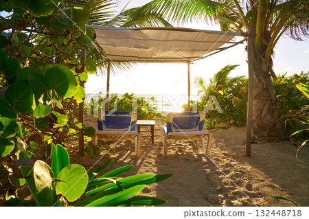 Mahahual Caribbean beach in Costa Maya 132448718