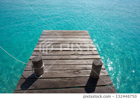 Laguna de Bacalar Lagoon in Mexico 132448750