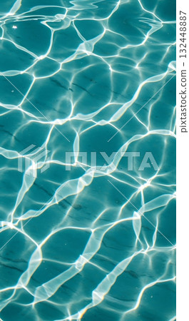 Dive into summer vibes with this refreshing pool water, perfect for vacation ads, spa promotions, or a calming, cool background for your next project 132448887