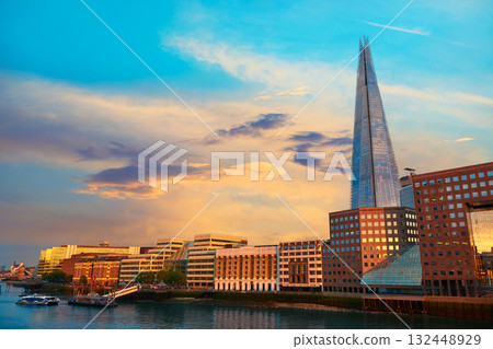 London The Shard building at sunset London The Shard building at sunset 132448929