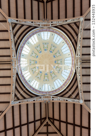 Valencia Mercado Central market dome indoor detail Spain 132448935