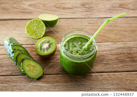 Detox green juice cleansing recipe 132448937