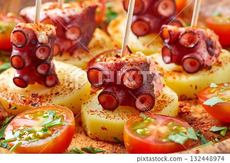 Galician Octopus a la Gallega tapas pinchos 132448974