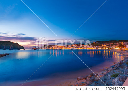 Port de Soller sunset in Majorca at Balearic island Port de Soller sunset in Majorca at Balearic island 132449095