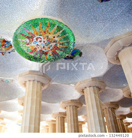 Barcelona Park Guell of Gaudi modernism Barcelona Park Guell of Gaudi modernism 132449120