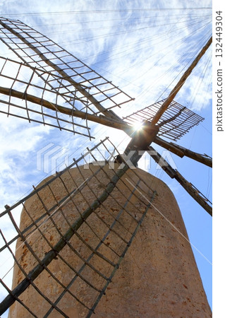 Salt windmill traditional Formentera Ibiza Balearic Salt windmill traditional Formentera Ibiza Balearic 132449304