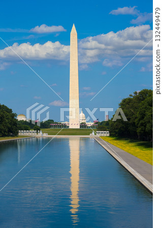 Washington Monument reflecting pool in USA Washington Monument reflecting pool in USA 132449479
