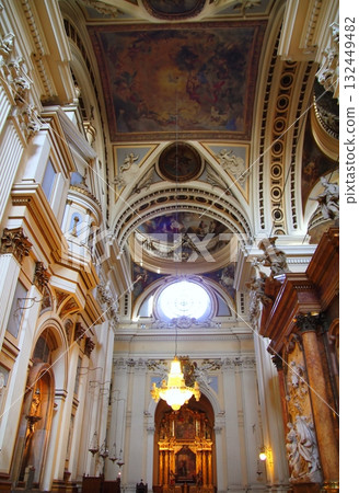 El Pilar Cathedral in Zaragoza city Spain indoor 132449482