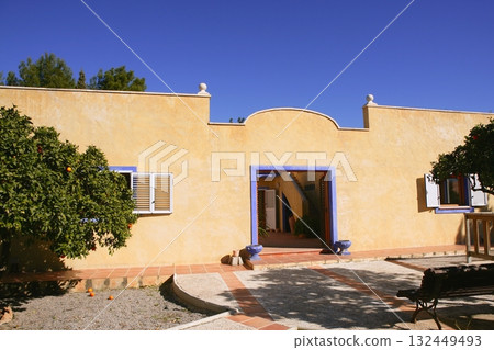 Spanish golden mediterranean courtyard house Spanish golden mediterranean courtyard house 132449493