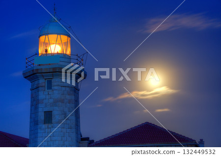 Ciutadella Menorca Punta Nati lighthouse moon shine 132449532