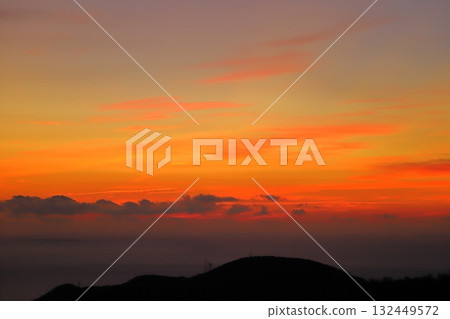 View from the summit observation deck of Mount Inasa: sunset sky View from the summit observation deck of Mount Inasa: sunset sky 132449572