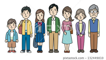 Character material: A friendly and heartwarming family of seven Character material: A friendly and heartwarming family of seven 132449810