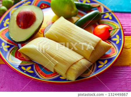 Mexican Tamale tamales of corn leaves 132449867