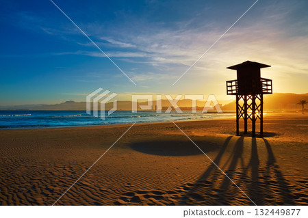 Cullera Playa los Olivos beach sunset in Valencia Cullera Playa los Olivos beach sunset in Valencia 132449877