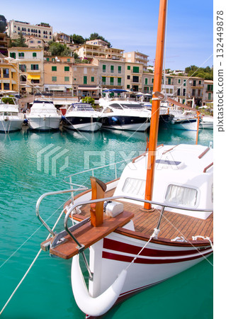 Puerto de Soller Port of Mallorca with lllaut boats 132449878