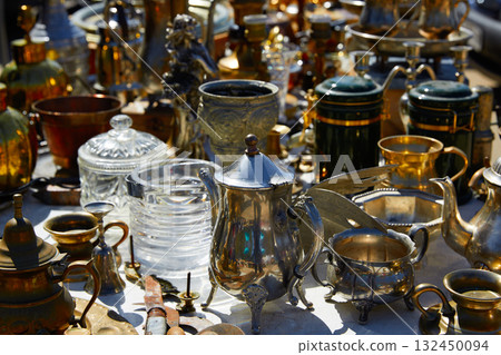 Antiques market outdoor in Spain 132450094