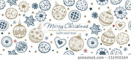 cookie, pattern, vector 132450164