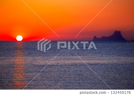Ibiza sunset Es Vedra view from Formentera 132450176
