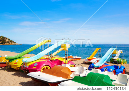 Lloret de Mar Sa Caleta beach in costa Brava of Catalonia Lloret de Mar Sa Caleta beach in costa Brava of Catalonia 132450184