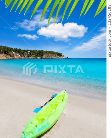 Cala Llenya in Ibiza with turquoise water in Balearic Cala Llenya in Ibiza with turquoise water in Balearic 132450198