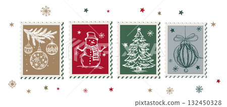 christmas, card, vector 132450328