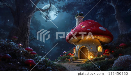 Forest fairy mushroom house 132450360