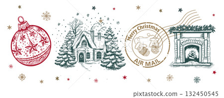 christmas, vector, xmas 132450545