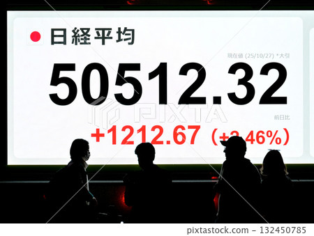 Nikkei average stock price exceeds 50,000 yen Nikkei average stock price exceeds 50,000 yen 132450785