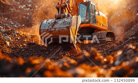 excavator, construction, builder 132450899