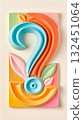 Stylized 3D image of a question mark in light colors 132451064