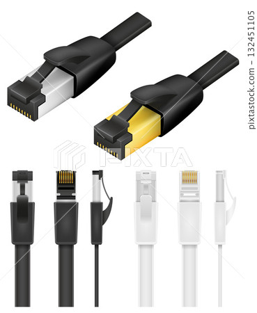 lan plug for internet transmission cartoon stock vector illustration 132451105