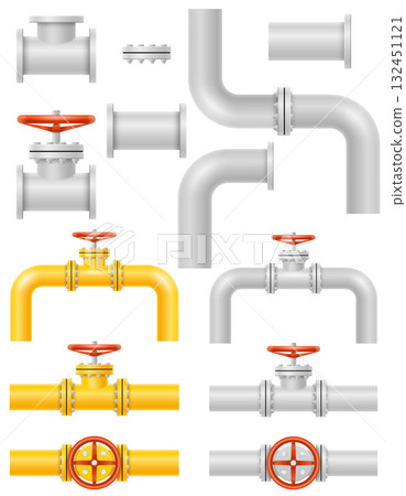 metal pipes for water supply gas oil pipeline sewerage plumbin cartoon stock vector illustration 132451121