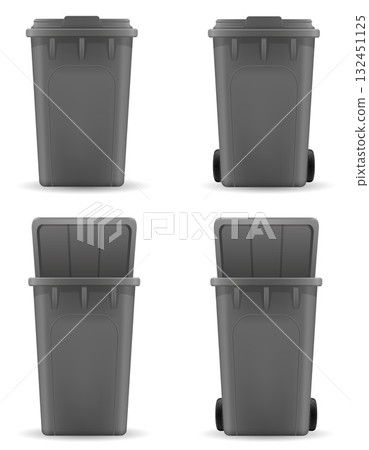 plastic recycling bin trash bucket container cartoon stock vector illustration 132451125