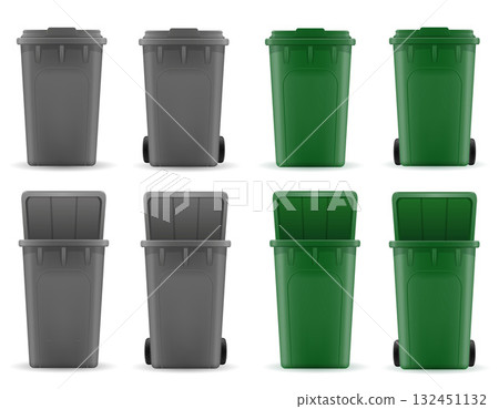 plastic recycling bin trash bucket container cartoon stock vector illustration 132451132