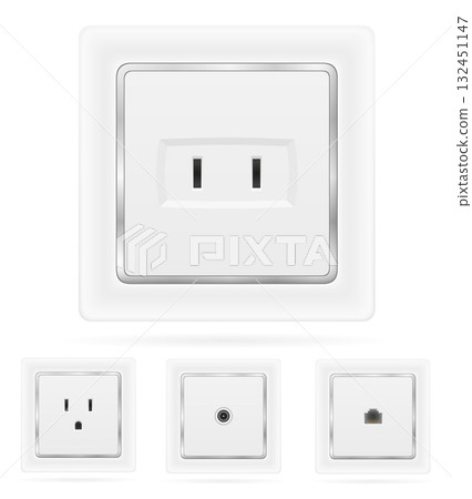 electrical socket outlet for indoor electricity cartoon stock vector illustration 132451147