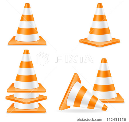 plastic traffic cone to transport cartoon stock vector illustration 132451156