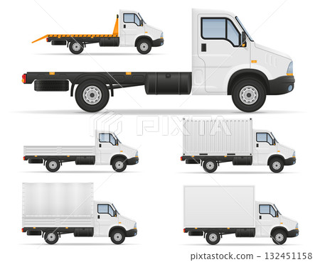 truck van lorry for transportation of cargo goods cartoon stock vector illustration 132451158