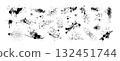 Spray paint drips, black inky blots, graffiti splatters or speckles with dusty grunge effect 132451744